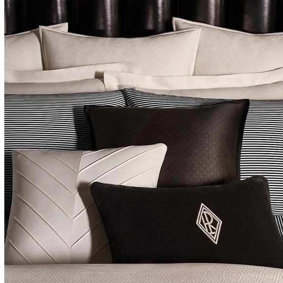 NWT Ralph Lauren Euro Pillow Sham Park Row Elysia Quilted Chic Cream Art Deco - Picture 5 of 12